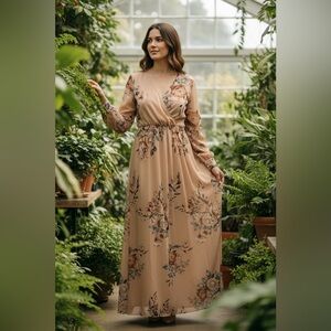 NEW BALTIC BORN FLORAL PRINT MAXI DRESS SZ 12